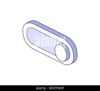 Slider. Toggle switch icon. Isometric illustration. Suitable for UI controls, settings panels, app interfaces, user preferences. Stock Vector