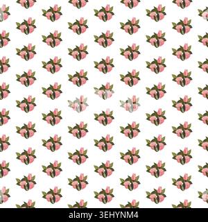 Composition of pink roses. Seamless pattern. Vector illustration. Stock Vector