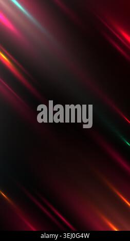 Abstract dark background with vibrant neon red and orange diagonal light streaks creating a modern high energy cinematic effect for digital wallpapers Stock Vector