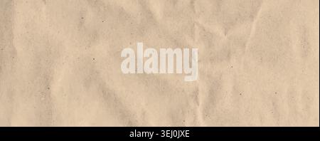 Tan and beige recycled craft background with rustic paper texture grunge grain sand on crumpled sheet. Minimalist Japanese or korean kraft and cream p Stock Vector