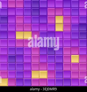 Colorful tiled grid background with gentle highlights and dimensional shading Stock Vector