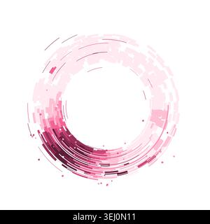 Abstract digital ring interface made from layered geometric arc blocks Stock Vector