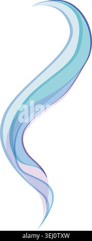 Abstract wavy blue purple smoke stream flowing Stock Vector