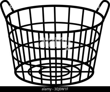 Laundry basket organizing dirty clothes storage container Stock Vector