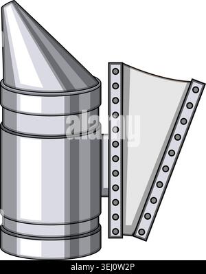 Bee smoker maintaining beehive for honey production Stock Vector