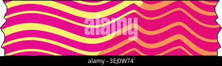 Decorative duct tape banner with wavy pattern Stock Vector
