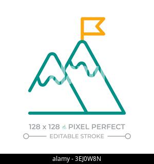 Mountain peak two color line icon Stock Vector