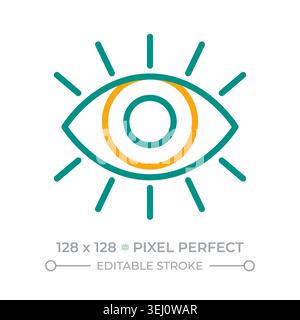 Open eye two color line icon Stock Vector