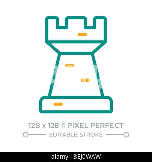 Rook two color line icon Stock Vector