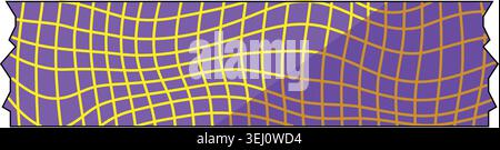 Duct tape tearing with y2k style grid background Stock Vector
