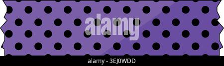 Purple polka dot tape strip for decoration Stock Vector