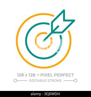 Aim goal two color line icon Stock Vector