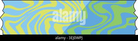 Decorative duct tape element with abstract wavy pattern Stock Vector