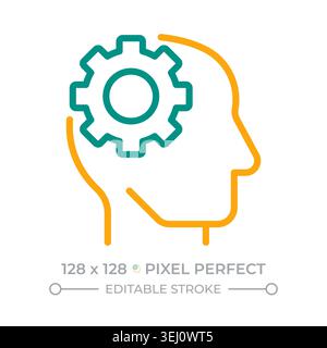 Cognition two color line icon Stock Vector