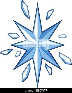 Ice blast magic freezing winter burst icon Stock Vector