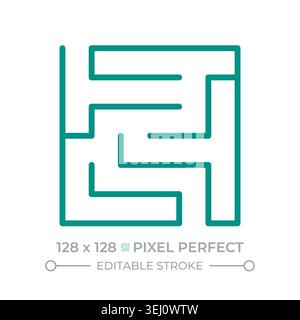 Maze two color line icon Stock Vector