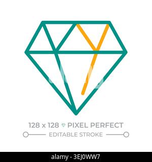 Diamond two color line icon Stock Vector