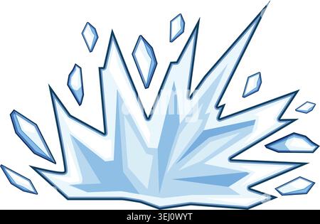 Ice blast exploding with sharp frosty shards Stock Vector