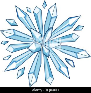 Ice blast concept with exploding crystal shards Stock Vector