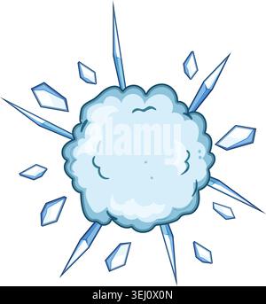 Ice blast exploding with sharp icicles and cold shards Stock Vector