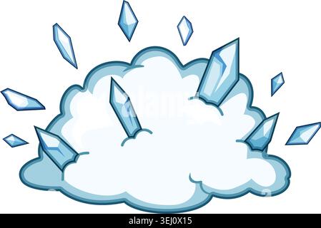Ice blast impact creating cold winter explosion Stock Vector