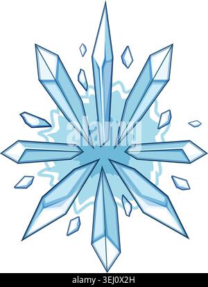 Ice blast magic freezing crystals symbol Stock Vector