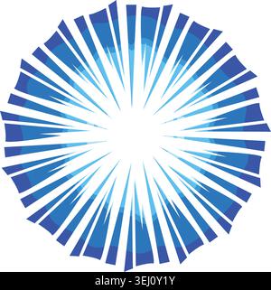Abstract blue radial burst rays motion design Stock Vector