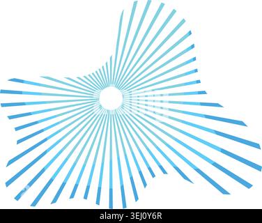 Abstract blue radiating lines creating energy pattern Stock Vector