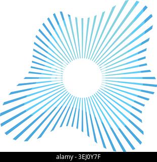 Abstract blue radiating lines creating organic shape Stock Vector