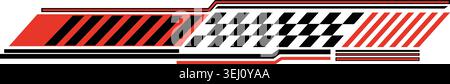 Racing car vinyl decal strip graphic design Stock Vector