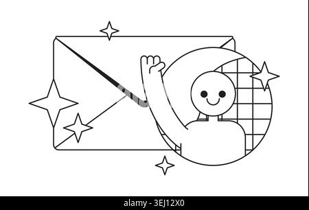 Message from friend modern black and white UI element Stock Vector