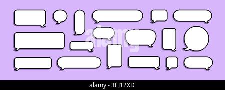 Pixel dialogue box. Retro art game speech bubble. Chat with 8 bit box style. Vector background. Cute cartoon communication icon with black square Stock Vector