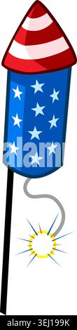 July 4th - Rocket A Stock Vector