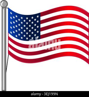 July 4th BBQ Fork - Hot Dog Stock Vector