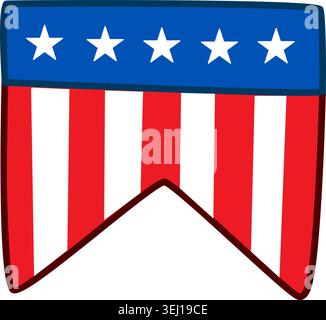 July 4th Banner - Single Stock Vector