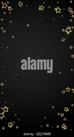Starry night fairy tale background. Cute sparkling twinkles, christmas spirit in the air. Festive stars vector illustration on black background. Stock Vector