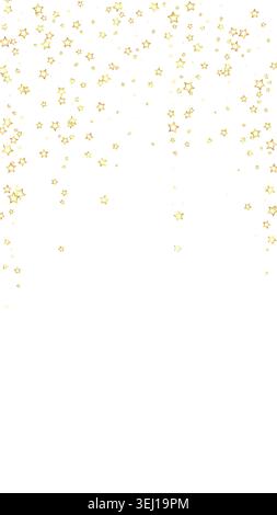 Starry night fairy tale background. Cute sparkling twinkles, christmas spirit in the air. Festive stars vector illustration on white background. Stock Vector