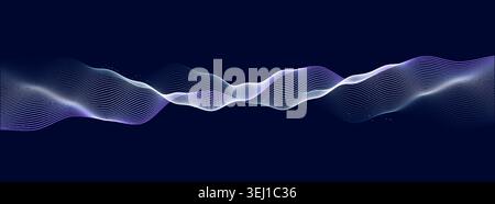 AI Digital Wave Neural Network Background, Brain Synapse Firing Connect, Data Net Stream, Futuristic Spiral DNA, Artificial Intelligence Llm Sound Stock Vector