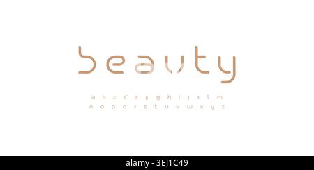 Beauty soft rounded font alphabet with friendly lowercase forms for future tech innovation cosmetic branding, fashion logo, premium packaging and Stock Vector