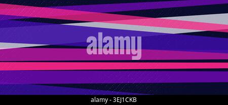 Vibrant purple blue pink colours background for sports events and promotional materials. Striped background with dynamic effect of motion and speed Stock Vector