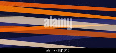 Vibrant orange blue lines background for sports events and promotional materials. Striped background with dynamic effect of motion and speed. Vector Stock Vector