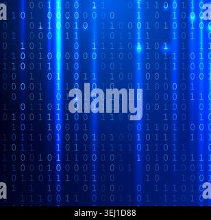 Blue Binary Data Software Programming Code Background. Random Parts of Program Code. Digital Data Technology Concept. 1 0 Machine Code. Random Binary Stock Vector
