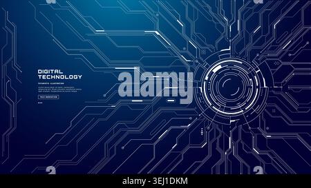 Circuit board. Abstract digital background with glowing data patterns Stock Vector