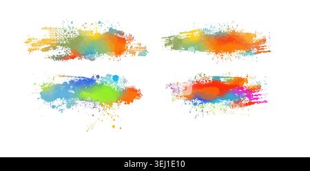 Colored blots set. hand drawn. Not AI, Vector Stock Vector