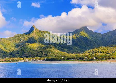 Opunohu Bay. View of Moorea Island, French Polynesia. Stock Photo