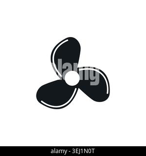 Fan blade vector propeller icon. Ship blade fan turbine airplane logo rotor cooler icon Stock Vector