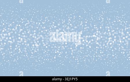 Winter snowfall abstract background white bokeh particles. Soft blue gradient festive holiday atmosphere elegant frosty texture Stock Vector