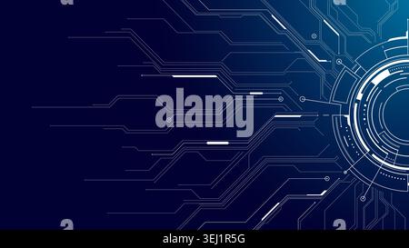 Blue Digital HUD Portal With Circuit Board Technology Stock Vector