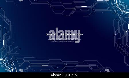 Futuristic Tech Frame With Digital HUD Circuit Pattern Stock Vector
