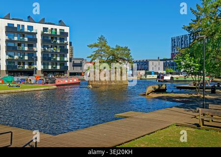 New Islington Marina in the Northern Quarter of Manchester City Centre, Greater Manchester, England. Stock Photo